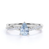 0.95 ct Pear Shaped Aquamarine Infinity Engagement Ring