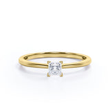 Solitaire 0.5 carat Square Moissanite Engagement Ring - Birthday Gift For Women - in White Gold