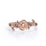 1 ct Round Morganite solitaire nature-inspired Engagement Ring