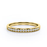 Semi Eternity 0.15 TCW Pave Accented Wedding Band