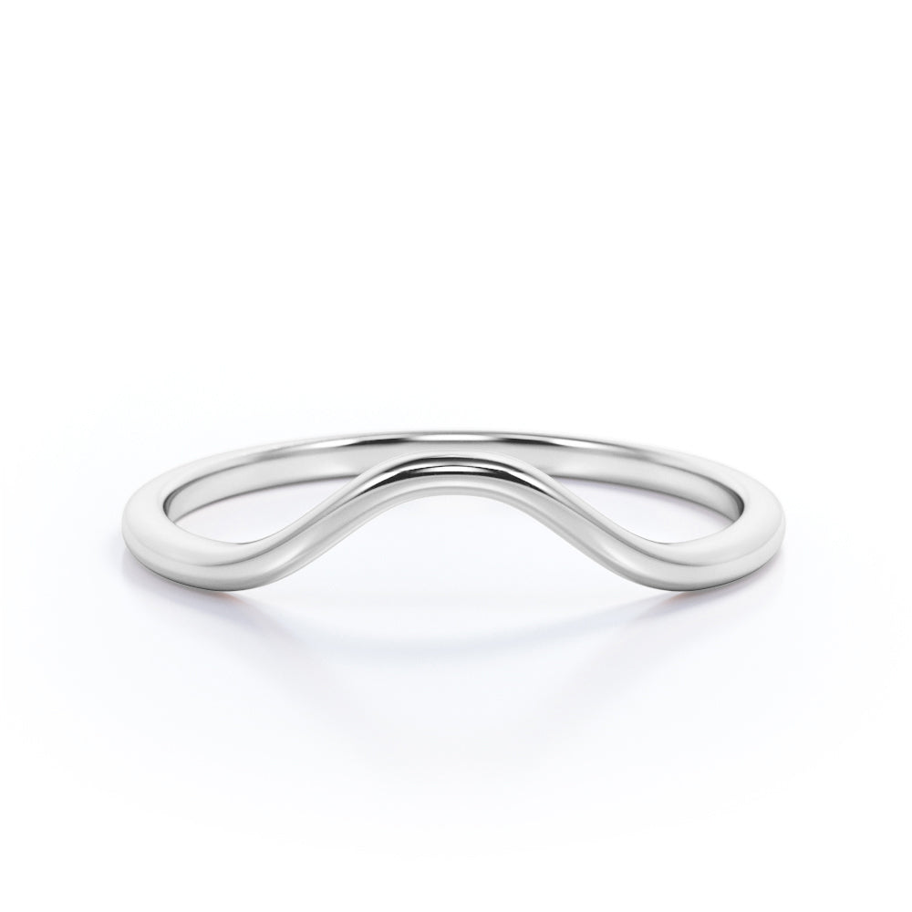 Minimalist Ring - Dainty Curved Ring - Wedding Band