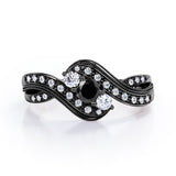 0.7 ct Round Lab Black Diamond Infinity Engagement Ring