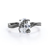 1.25 Carat Oval cut Moissanite Solitaire Engagement Ring in 10k White Gold