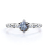 Dainty 0.85 Ct Round Salt and Pepper Diamond Engagement Ring