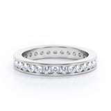 Eternity 0.25 TCW Round Cut Channel Set Stackable Ring