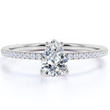 1.25 Carat Pear Shape Moissanite Pave Engagement Ring