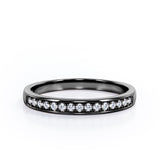 Classic 0.15 TCW Round Brilliant Cut Diamond Pave-Channel Design Wedding Band in 10K Yellow Gold