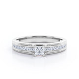 Certified 0.50 Ct Princess Lab Diamond Channel Engagement Ring