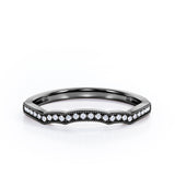Milgrain Edged Curve 0.15 TCW Pave Wedding Band