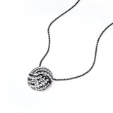 Intertwined 0.55 carat Round Moissanite/ Diamond Pendant Necklace in 18 Black Gold Over Silver