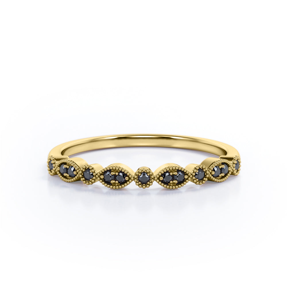 Art Deco 0.15 TCW Round Cut Vintage Wedding Band