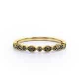 Art Deco 0.15 TCW Round Cut Vintage Wedding Band