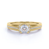 Certified 1 Ct Round Lab Diamond Vintage Engagement Ring
