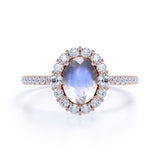 1.25 ct Oval Moonstone Halo Engagement Ring