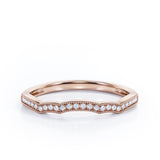 Milgrain Edged Curve 0.15 TCW Pave Wedding Band