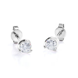 0.50 CT TDW Tension Set - Martini Set  Round Certified Lab Diamond Modern Ear Studs in White Gold