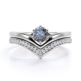 Contour 0.75 Ct Round Salt and Pepper Diamond Wedding Ring Set