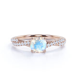 1.1 ct Round Moonstone Infinity Engagement Ring