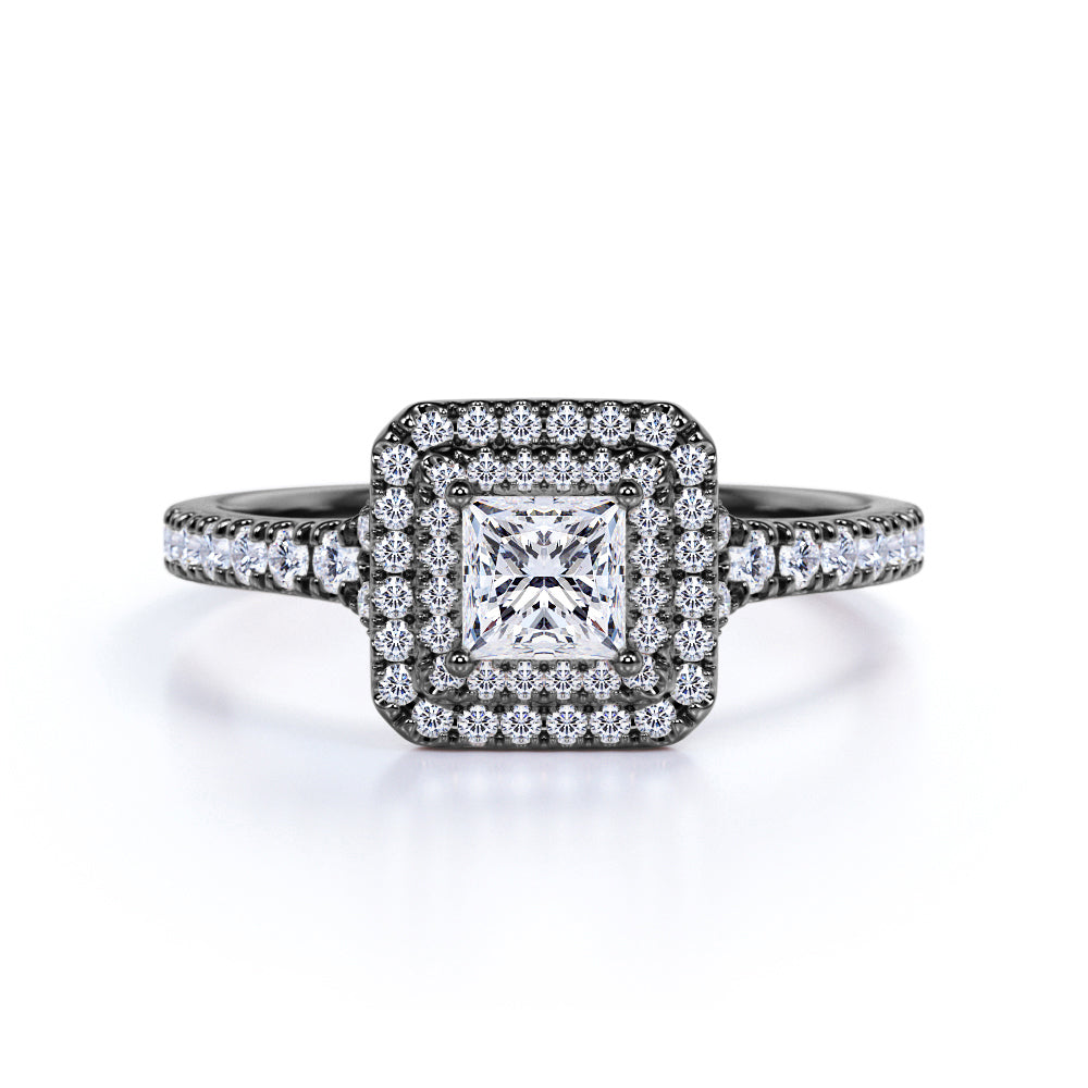 1 Ct Square Lab Diamond Antique Engagement Ring