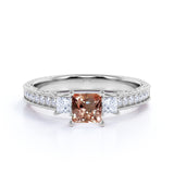 Limited Time Sale Antique Vintage Design 1.50 carat Morganite and Diamond Engagement Ring