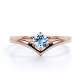 1.25 ct Round Aquamarine Solitaire Tiara Engagement Ring