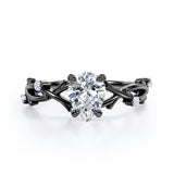 Nature Inspired 0.55 Carat Pear Moissanite Twisted Engagement Ring