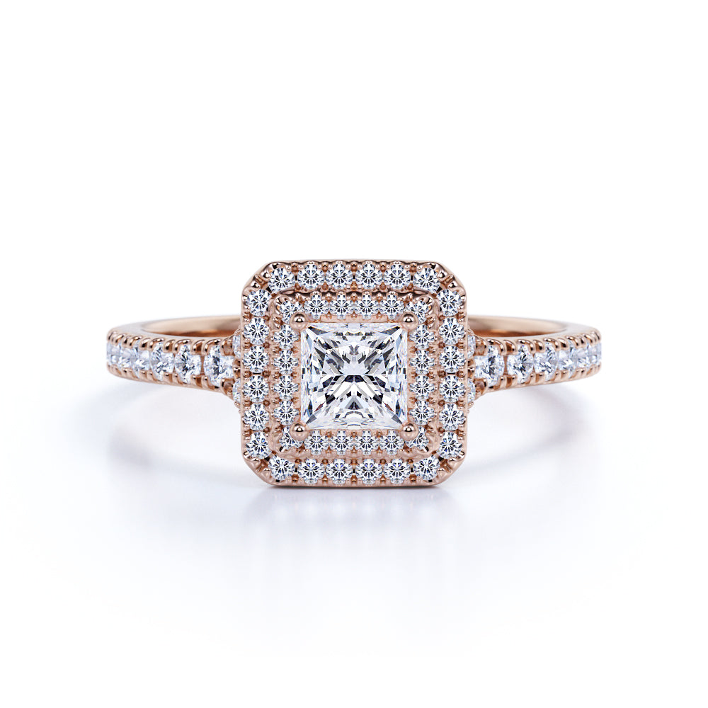 1 Ct Square Lab Diamond Antique Engagement Ring