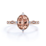 Vintage 1.50 ct Oval Morganite Engagement Ring