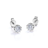 Starburst Bezel 1 Carat Round Cut Certified Moissanite Milgrain Solitaire Stud Earrings