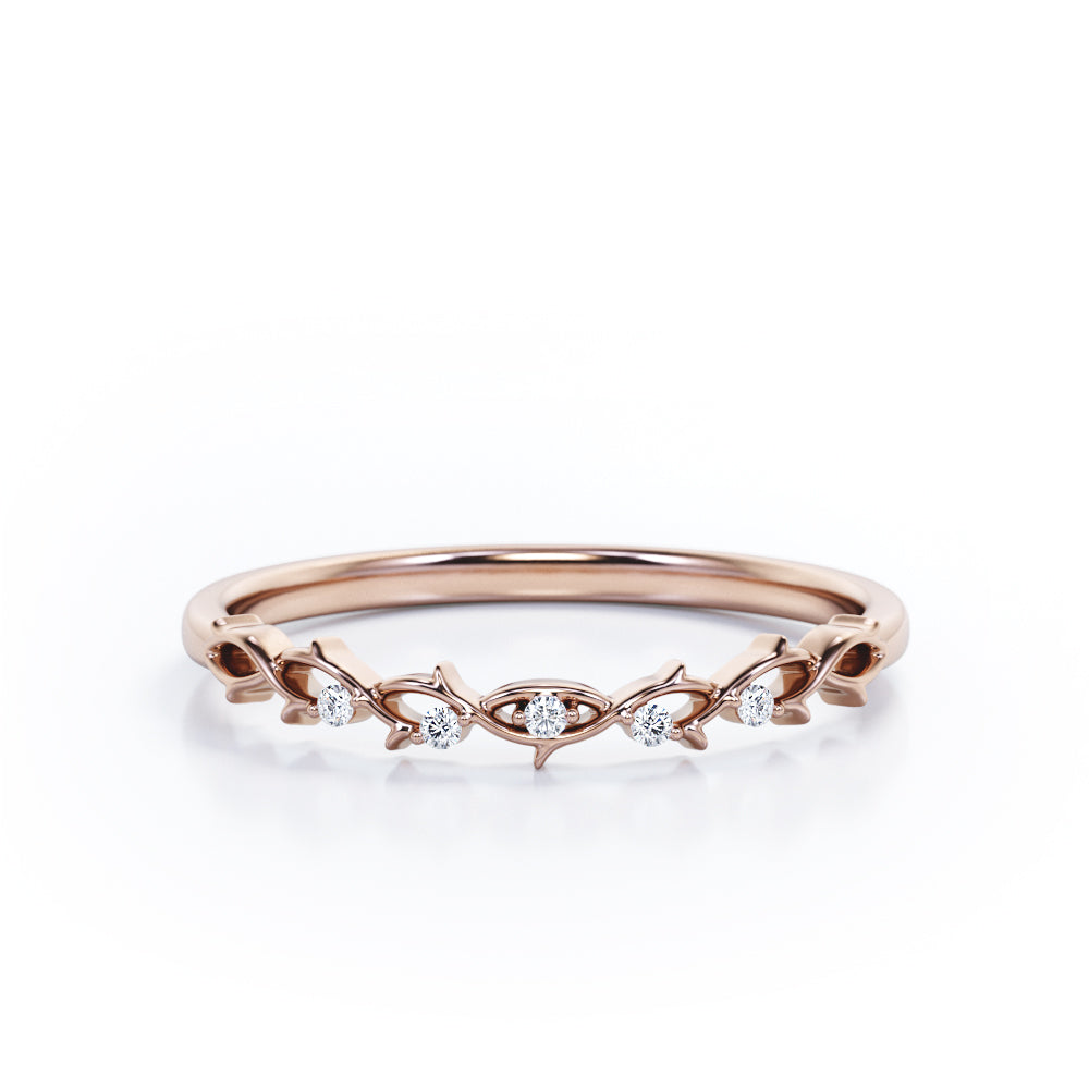 Twisted Thorn 0.05 TCW Round Shape Wedding Band