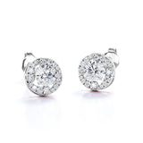 Twisted Scallop 0.43 CT TDW Round Certified Lab Diamond Claw Set Stud Earrings in Rose Gold