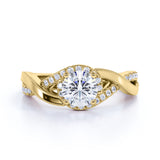 1 Ct Round Cut Diamond Twisted Engagement Ring