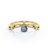 Crown 0.65 Ct Round Salt and Pepper Diamond Engagement Ring