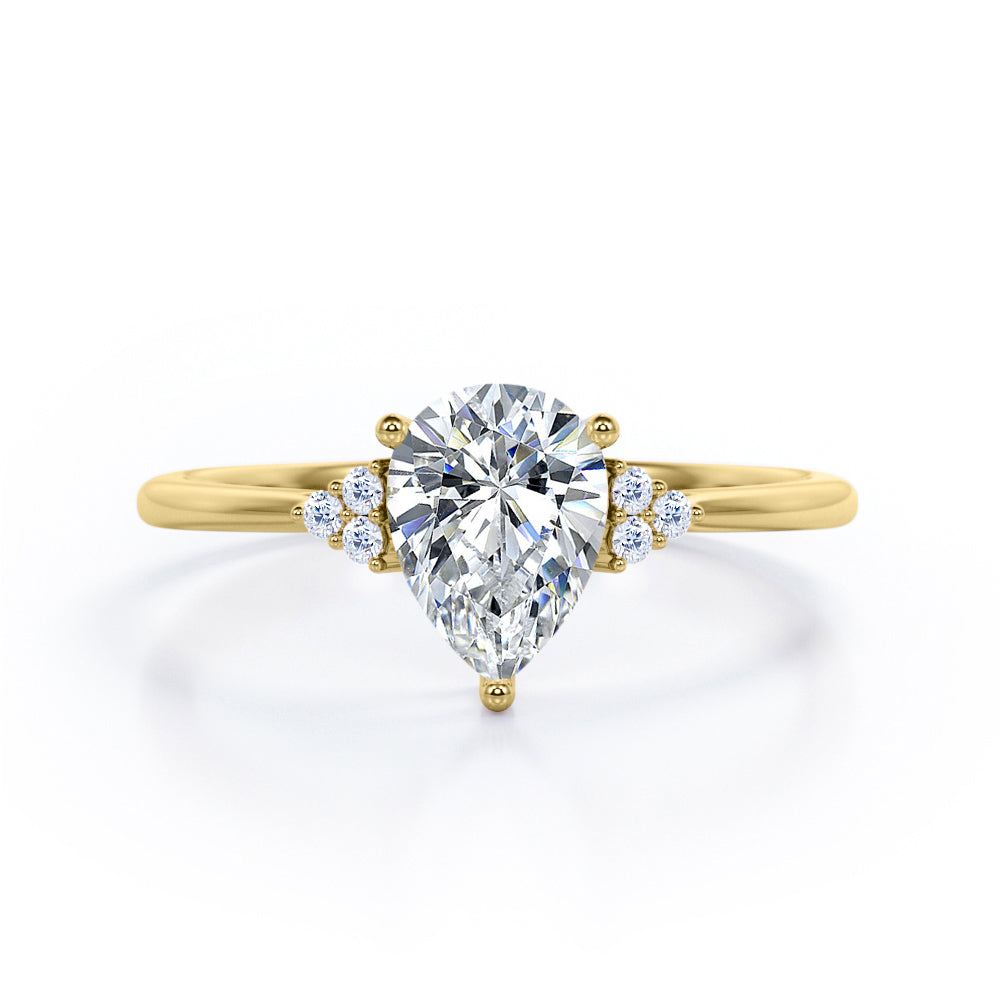 Seven Stone 1.10 Carat Pear Moissanite Engagement Ring