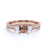 Limited Time Sale Antique Vintage Design 1.50 carat Morganite and Diamond Engagement Ring