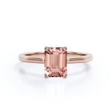 Solitaire 1 ct Emerald Morganite Engagement Ring