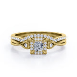 Infinity 0.65 TCW Princess Cut Moissanite Split Shank Bridal Set