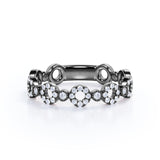 All Girls' Ring - 0.25 carat Circle Dainty Round Cut Moissanite Ring in White Gold - Birthday, Anniversary