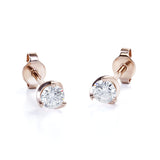 0.50 CT TDW Tension Set - Martini Set  Round Certified Lab Diamond Modern Ear Studs in White Gold