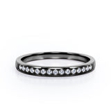Semi Eternity 0.15 TCW Pave Accented Wedding Band
