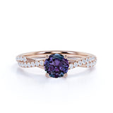 1.25 Ct Round Lab Alexandrite Infinity Engagement Ring