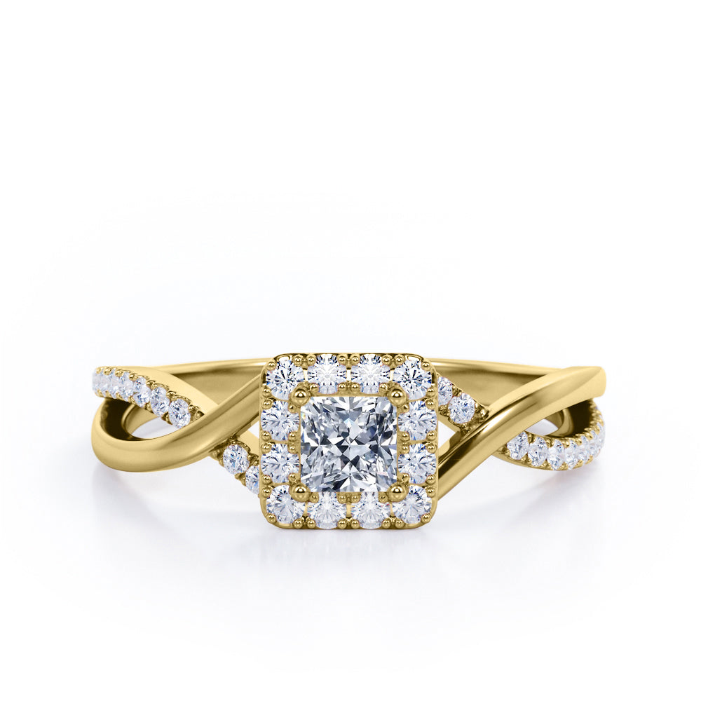Infinity 0.5 Ct Princess Lab Diamond Engagement Ring