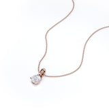 Martini Set 1 Carat Round Certified Moissanite Tension Back Solitaire Pendant Necklace