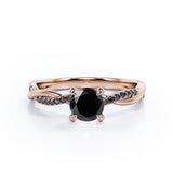 1.25 ct Round Lab Black Diamond Infinity Twisted Engagement Ring