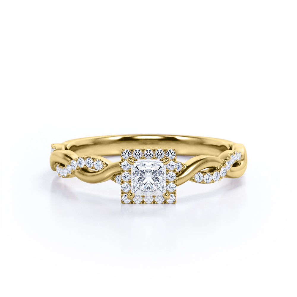 0.50 Ct Princess Cut Diamond Infinity Engagement Ring
