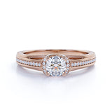 Certified 1 Ct Round Lab Diamond Vintage Engagement Ring