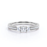 1 Ct Princess Cut Diamond Channel Engagement Ring