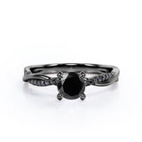 1.25 ct Round Lab Black Diamond Infinity Twisted Engagement Ring