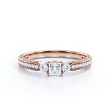 1 Ct Princess Cut Diamond Channel Engagement Ring