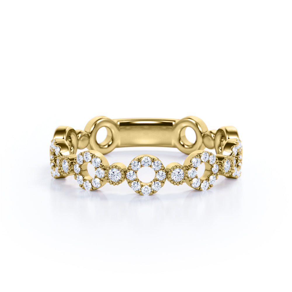 All Girls' Ring - 0.25 carat Circle Dainty Round Cut Moissanite Ring in White Gold - Birthday, Anniversary